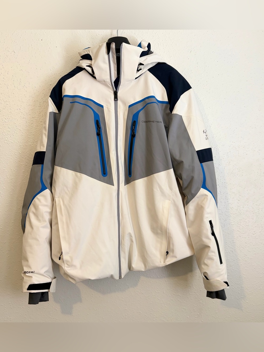 Obermeyer Men’s Charger Insulated Ski Jacket XL White Polyester Blend